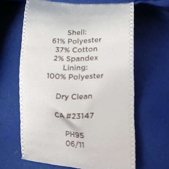 Talbots Woman Dress Plus Size 16 W Royal Blue Satin Sheath Draped Waist Formal - Picture 11 of 11